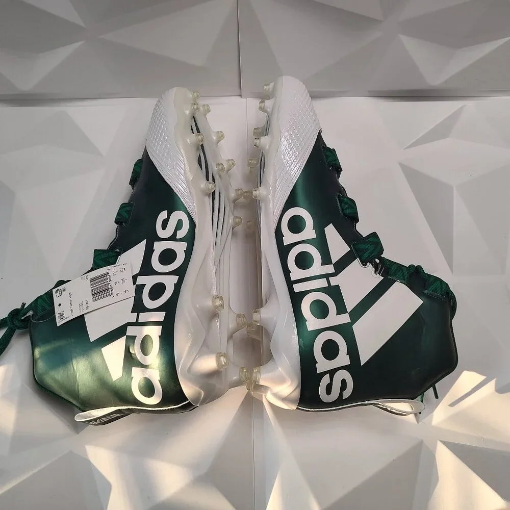 Adidas Mens Football Cleats 16 White Green Shoe Lacrosse Freak Carbon High - Picture 4 of 12